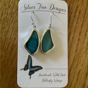 Silver Tree Designs butterfly wings earrings